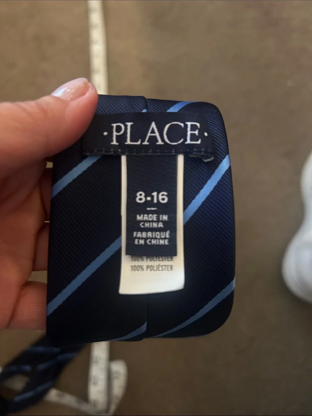 Place Navy and Light Blue Striped Boys' Tie